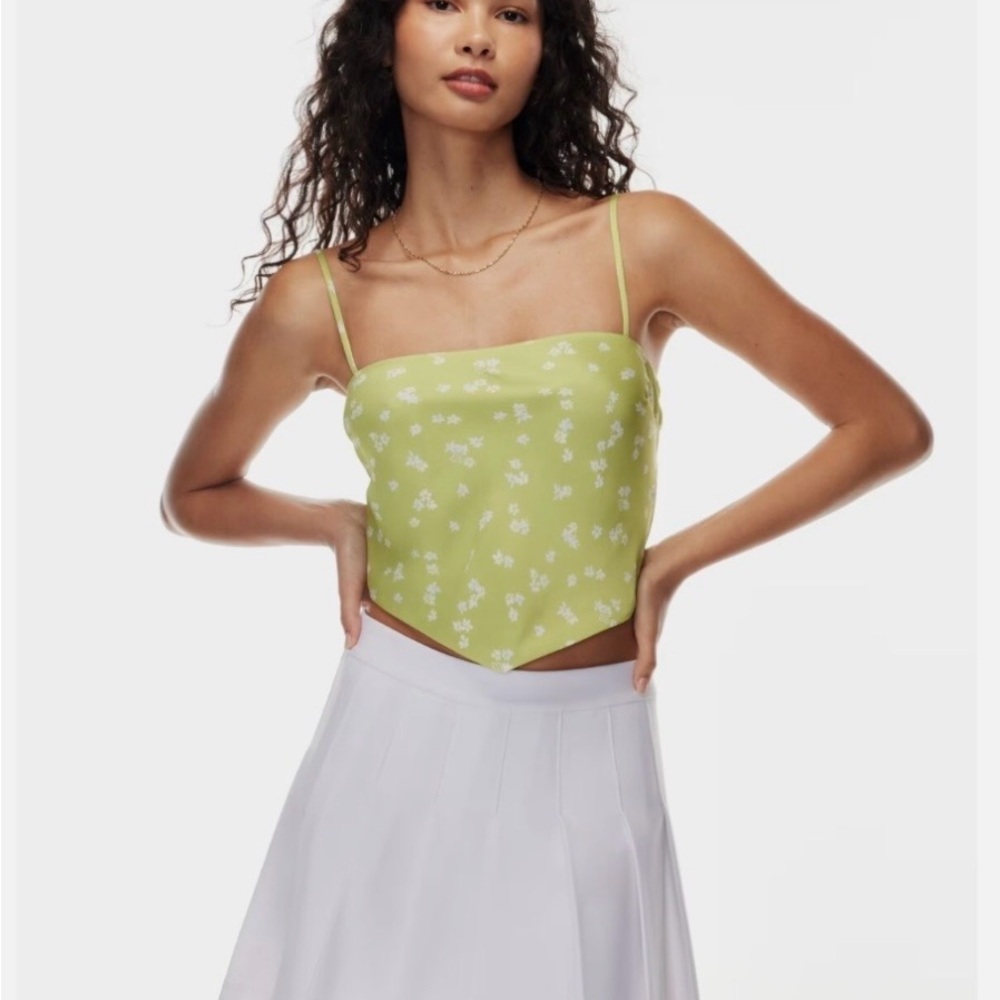 Aritzia Sunday Best Lime Floral Camisole